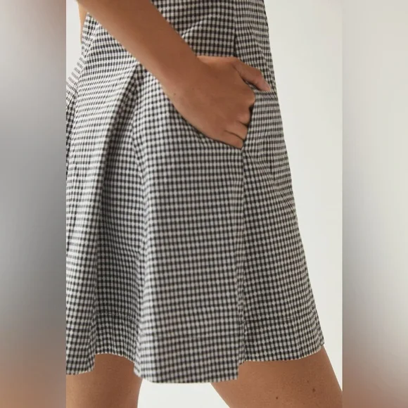 Anthropologie Black and White Gingham Mini Dress - Picture 3 of 7